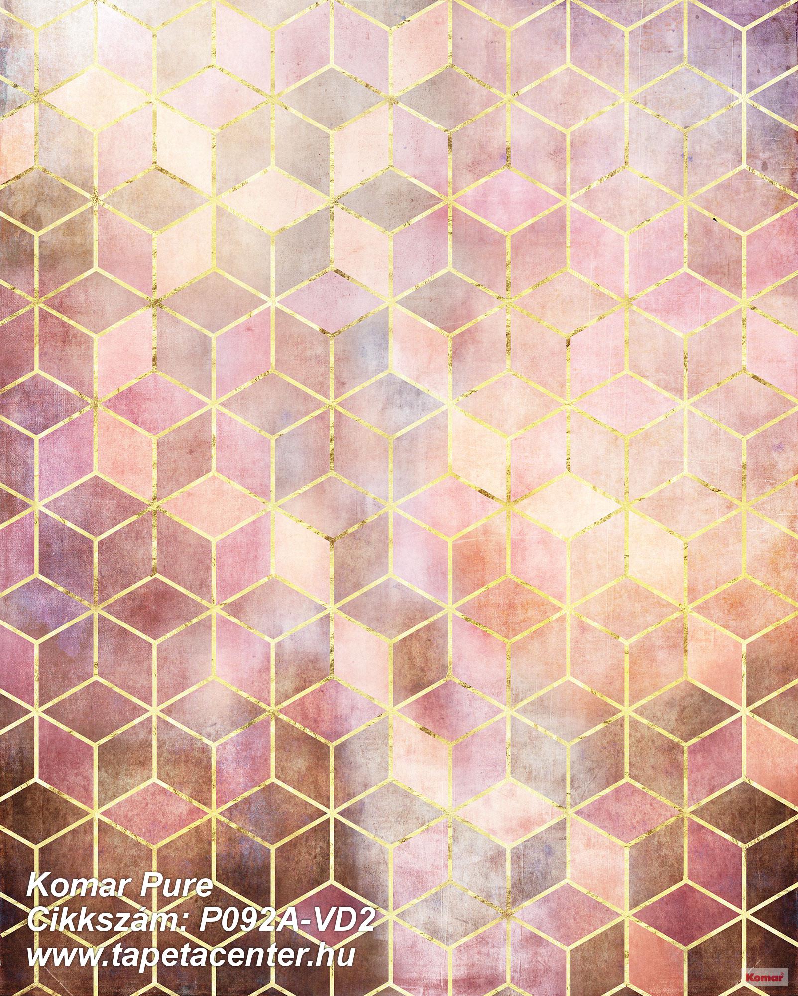 Geometriai mintás,arany,lila,pink-rózsaszín,vlies poszter, fotótapéta 